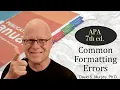 Common Errors in APA Formatting