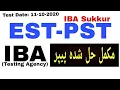 EST-PST IBA Sukkur Held at 11-10-2020 Fully Solved Paper JobzMcqz