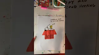 Snoopy and woodstock sleeping on top of snoopy s house