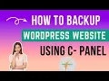 How to backup Wordpress Site Wordpress database backup Manual backup Wordpress Website