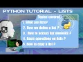 Python Lists Tutorial Define Access Elements Perform Basic Operations and Copy Lists part 1