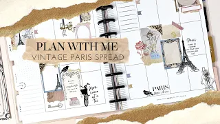 PLAN WITH ME VINTAGE PARIS JUNK JOURNAL INSPIRED RONGRONG SPREAD THE HAPPY PLANNER