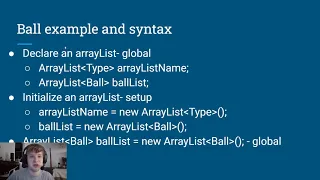 Processing Intro Lesson 12 ArrayLists