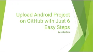 Upload Android Project on Github with Just 6 Easy Steps Android GitHub