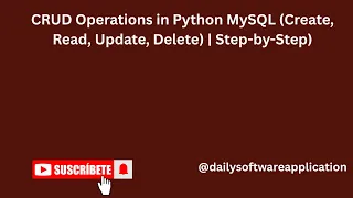 CRUD Operations in Python MySQL Create Read Update Delete Step-by-Step