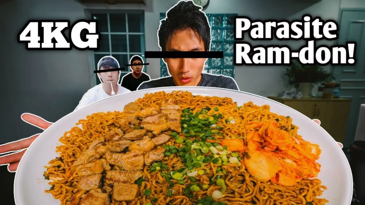 4KG Parasite Ram-don Challenge!   Chapaguri Black Bean Noodle with Steak Mukbang!
