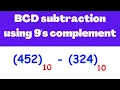 BCD subtraction using 9 s complement Example Electrical Engineering