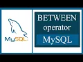 MySQL BETWEEN operator