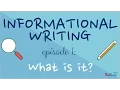 Informational Writing for Kids - Episode 1 What Is It