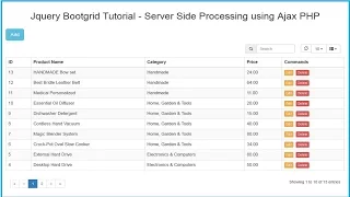 Jquery Bootgrid - Server Side Processing using Ajax PHP