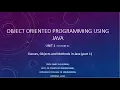 UNIT1 LECTURE 15 CLASSES OBJECTS AND METHODS PART 1
