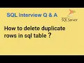 How to delete duplicate rows in sql How to delete duplicate records from a table in SQL