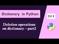 pop Method in Dictionary popitem Method in Dictionary Dictionary in Python