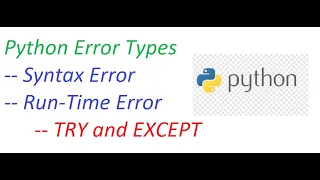 Python Basics Types of Error TRY and Except TAMIL