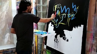 Painting process Abstract acrylic painting tutorial