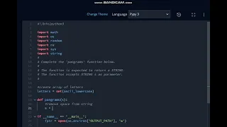 Pangrams hackerrank solution in python