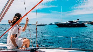 Sailing with Superyachts and Charter Boats in the bay of Palma de Mallorca.  #42