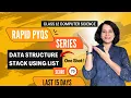 Data Structure STACK QUESTIONS PYQs Class 12 Computer Science