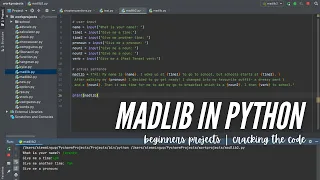 HOW TO MAKE A MADLIB IN PYTHON beginner python project Cracking the Code