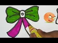 Learn coloring beautiful girl bow - coloring pages for kids