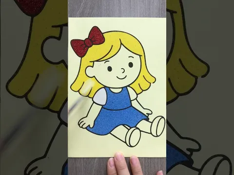 ASRM Sand painting cute doll, tô màu tranh cát búp bê