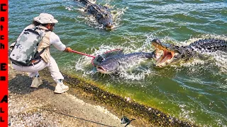 We Found a GATOR PIT with MONSTER FISH!