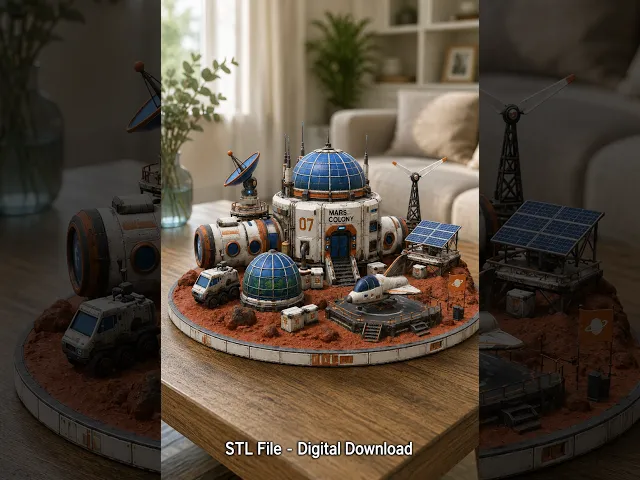 Mars Colony Command Base STL File for 3D Print video thumbnail