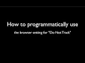 How to use the do not track browser setting