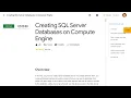 Creating SQL Server Databases on Compute Engine