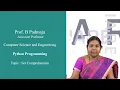 Set Comprehension - Python Programming by Prof B Padmaja