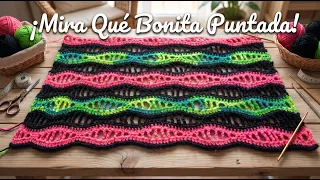Esta puntada calada de ondas transformará tus blusas a crochet
