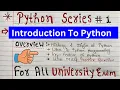 Lecture 1 Introduction to Python Python Programming Tutorial Code Hacker