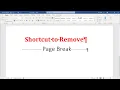 How to remove page break in Word 2007 and above including shortcut to remove all page break 2021