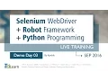 Selenium WebDriver RobotFramework Python Programming LIVE Training Day 03