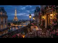 Romantic Paris Balcony Jazz Eiffel Tower Cafe Ambience Smooth Piano Music for Relaxation