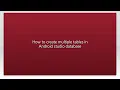 How to create multiple tables in Android studio database
