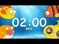 2 Min Countdown Timer Quick Relaxing Break with Fun Cartoon Fish