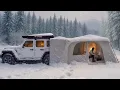 Lagu Snowy Frozen wild forest floor alone Camping / Hot Tent in the cold