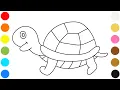 Turtle Coloring Page for Kids Cute Turtle Coloring Learn Colors