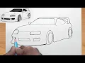 How to Draw a Toyota Supra Easy Outline to Realistic Shading Tutorial