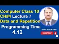 Programming in C Language Computer Class 10 Unit 4 Data and Repetition Programming Time 4 12