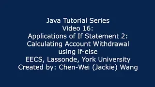 EECS1021 Java Tutorial 16