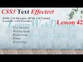 HTML CSS full course HTML CSS Tutorial Lesson 42 - CSS3 Text effect