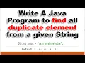 How to find duplicate elements from string using Java8