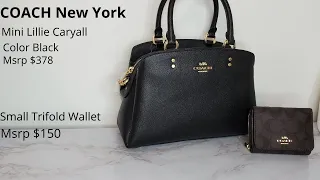 COACH New York Mini Lillie Carryall and Small Trifold Wallet