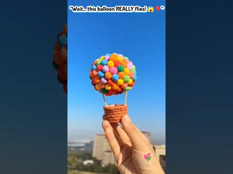 Make a Hot Air Balloon from Clay 🪂 Diy Fun Craft Activity for Kids🎈😱 #trending #kids #diy #ytshorts
