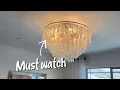 Wellmet Natural Capiz Shell Chandelier 6-Light Coastal Modern Pendant 23 62