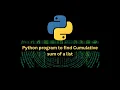 Python program to find Cumulative sum of a list