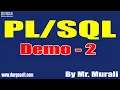 tutorials Demo - 2 by Mr Murali On 15-02-2022 5PM IST