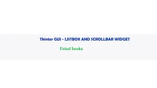 Tkinter GUI - Listbox and Scrollbar